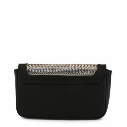 Pre Owned Love Moschino Black Faux Leather Embellished WOC Clutch Bag