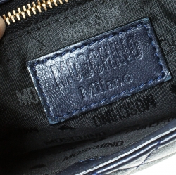 Pre Owned Moschino Navy Blue Quilted Leather Flap Shoulder Bag