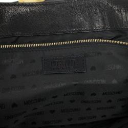 Pre Owned Moschino Large Leather Flap Satchel