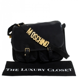 Pre Owned Moschino Black Nylon Messenger Bag
