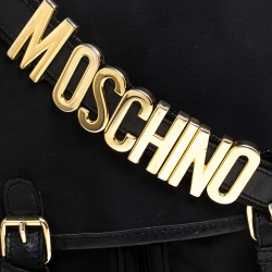 Pre Owned Moschino Black Nylon Messenger Bag