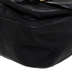 Pre Owned Moschino Black Nylon Messenger Bag