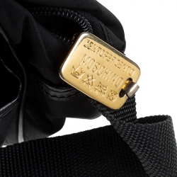 Pre Owned Moschino Black Nylon Messenger Bag