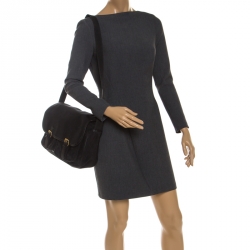 Pre Owned Moschino Black Nylon Messenger Bag