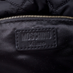 Pre Owned Moschino Black Nylon Quilted Backpack