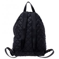 Pre Owned Moschino Black Nylon Quilted Backpack