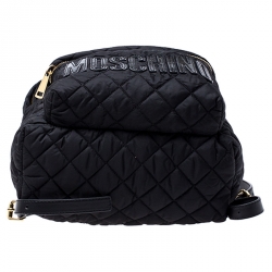 Pre Owned Moschino Black Nylon Quilted Backpack