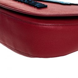 Pre Owned Love Moschino Red Leather Crossbody Bag