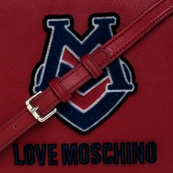 Pre Owned Love Moschino Red Leather Crossbody Bag