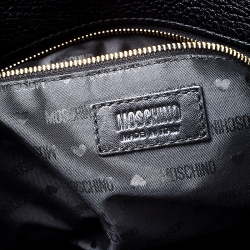 Moschino Black/Gold Leather Shopper Tote