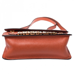 Moschino Orange Leather Shoulder Bag