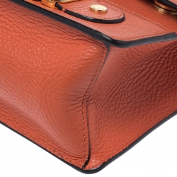 Moschino Orange Leather Shoulder Bag