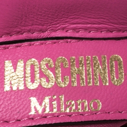 Pre Owned Moschino Pink Quilted Leather Mini Belt Bag