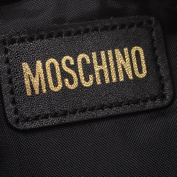 Pre Owned Moschino Black Nylon and Leather Belt Bag