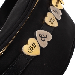 Pre Owned Moschino Black Nylon and Leather Belt Bag