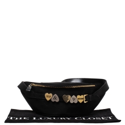Pre Owned Moschino Black Nylon and Leather Belt Bag