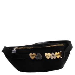 Pre Owned Moschino Black Nylon and Leather Belt Bag