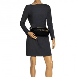 Pre Owned Moschino Black Nylon and Leather Belt Bag