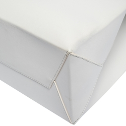 Pre Owned Moschino White/Black Leather Logo Shopping Tote