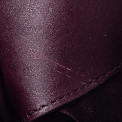 Pre Owned Moschino Plum Signature Canvas and Leather Studded Flap Shoulder Bag