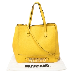 Pre Owned Moschino Yellow Leather Shopper Tote