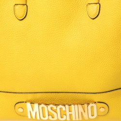 Pre Owned Moschino Yellow Leather Shopper Tote