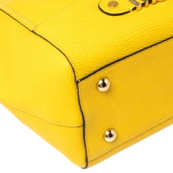Pre Owned Moschino Yellow Leather Shopper Tote