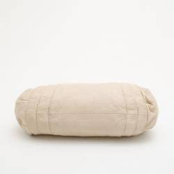 Pre Owned Moschino Beige Leather Pleated Shoulder Bag