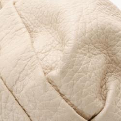 Pre Owned Moschino Beige Leather Pleated Shoulder Bag