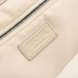 Pre Owned Moschino Beige Leather Pleated Shoulder Bag