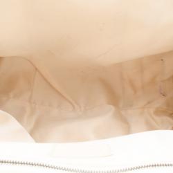 Pre Owned Moschino Beige Leather Pleated Shoulder Bag