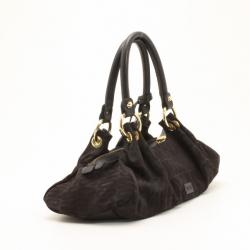Pre Owned Moschino Monogram Logo Black Shoulder Bag