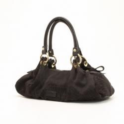 Pre Owned Moschino Monogram Logo Black Shoulder Bag