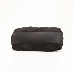Pre Owned Moschino Monogram Logo Black Shoulder Bag