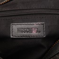 Pre Owned Moschino Monogram Logo Black Shoulder Bag