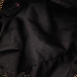 Pre Owned Moschino Monogram Logo Black Shoulder Bag