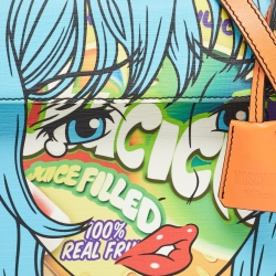 Pre Owned Moschino Multicolor Leather Eyes Capsule Top Handle Bag