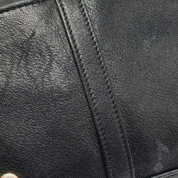 Pre Owned Moschino Black Leather Classic Logo Flap Shoulder Bag