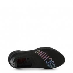Pre Owned Love Moschino Black Fabric Sneakers Size 39