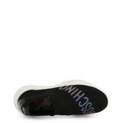 Pre Owned Love Moschino Black Fabric Sneakers Size 38