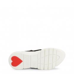 Pre Owned Love Moschino Black Fabric Sneakers Size 38