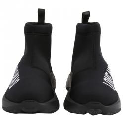 Pre Owned Love Moschino Black Fabric High Top Sneakers Size 38