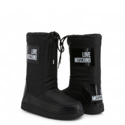 Pre Owned Love Moschino Black Fabric Snow Boots Size 41