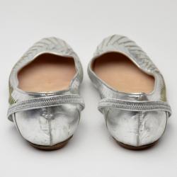 Moschino Silver Leather Flats Size 41