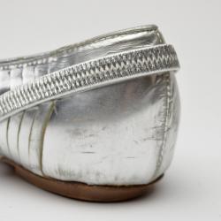 Moschino Silver Leather Flats Size 41