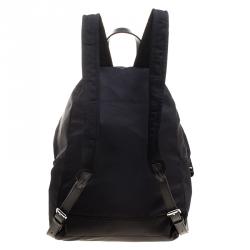 Pre Owned Moschino Black Printed Nylon Backpack