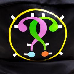 Pre Owned Moschino Black Printed Nylon Backpack