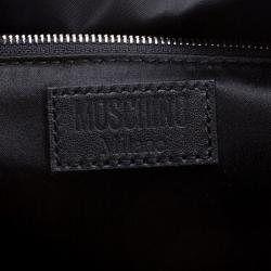 Pre Owned Moschino Black Printed Nylon Backpack