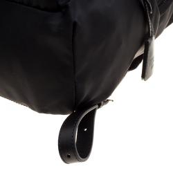 Pre Owned Moschino Black Printed Nylon Backpack