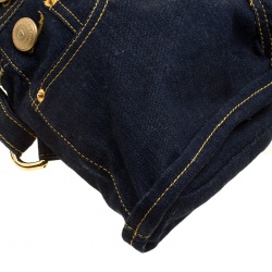 Pre Owned Moschino Blue Denim Overall Backpack